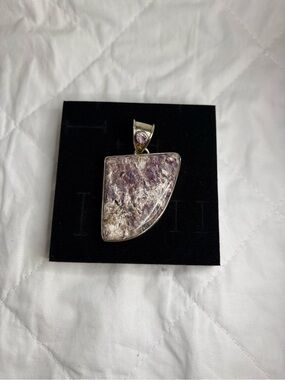 925 Sterling Silver Purple Charoite Pendant